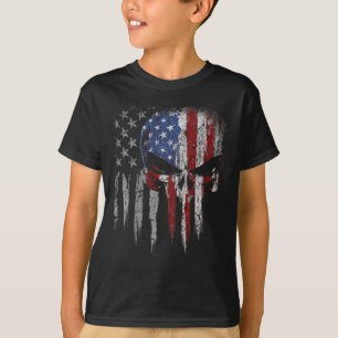 4th Of July Shirt For Women Men American Flag Skul