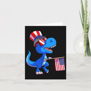 4th Of July Shirt Us Flag Dino Kids Boys Patriotic Card