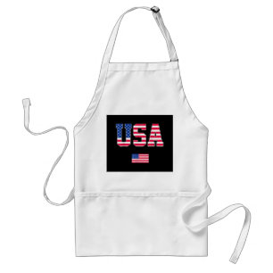 4th of July Shirt USA Patriotic US American Flag W Standard Apron