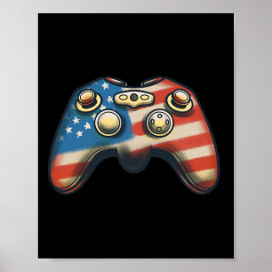 4th Of July Shirt Video Game Gamer Kids Boys Men U Poster