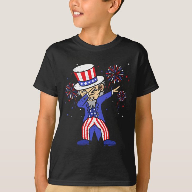 4th Of July Shirts For Kids Funny Dabbing Uncle Sa (Front)