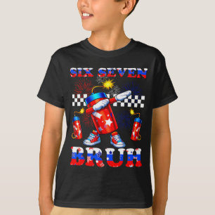 4th of july six seven bruh firecracker dabbing 67 T-Shirt