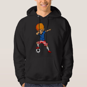 4th Of July Soccer Dabbing Kid American Flag Usa S Hoodie