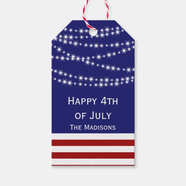 4th of July Sparkler Tag 5 with name (Front)