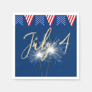 4th of July Sparklers with Flags Napkins