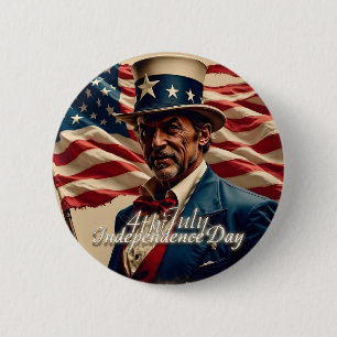 4th of July – Spirit of Independence 6 Cm Round Badge