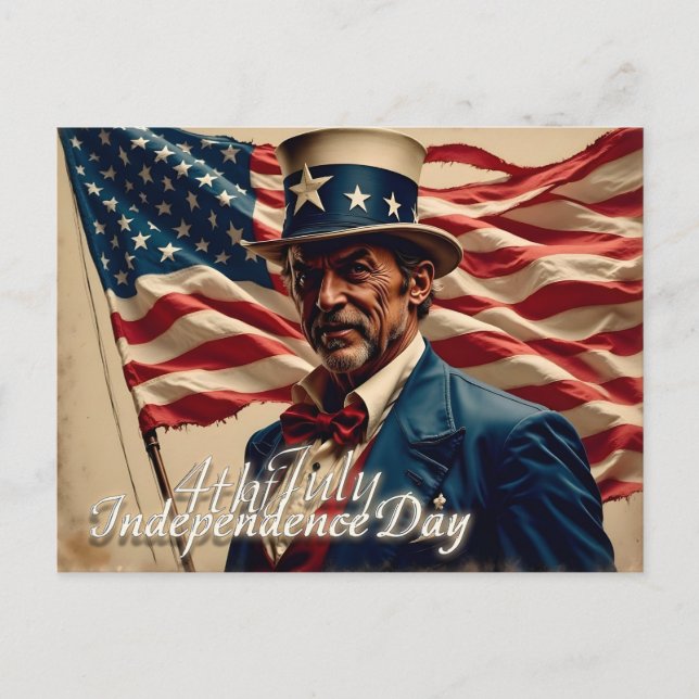 4th of July – Spirit of Independence Holiday Postcard (Front)