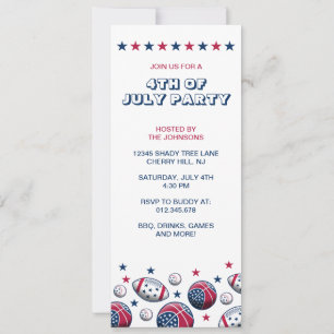 4th of July Sports Invitation