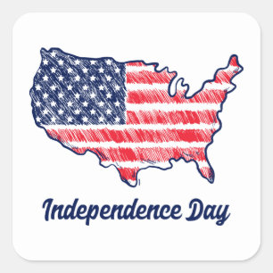 4th of July Square Sticker