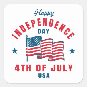4th of July Square Sticker