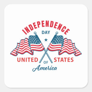 4th of July Square Sticker