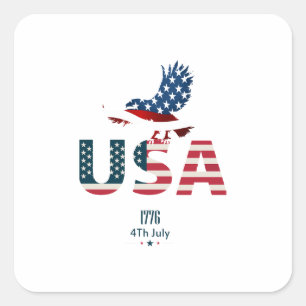 4th of July Square Sticker