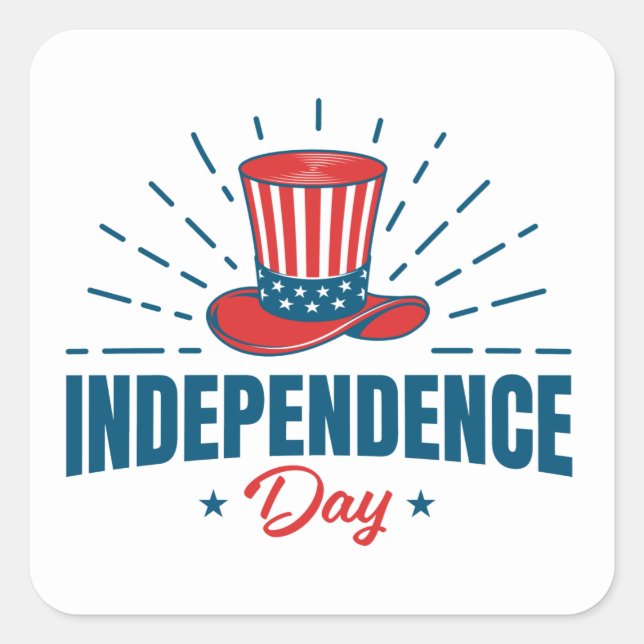 4th of July  Square Sticker (Front)