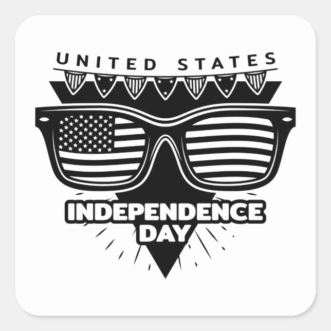 4th of July Square Sticker (Front)