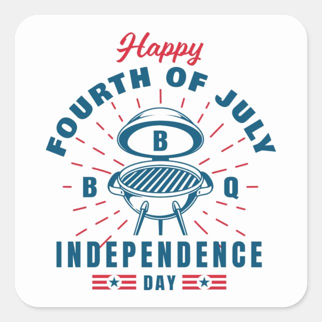 4th of July  Square Sticker (Front)