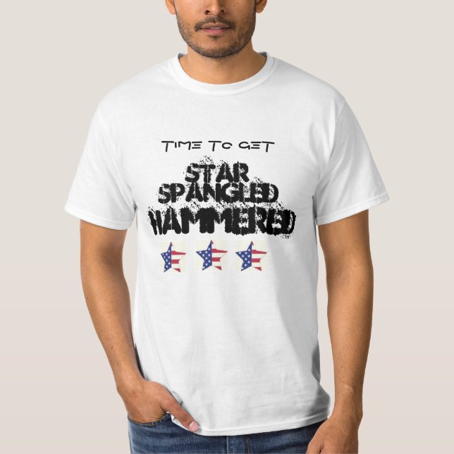 4TH OF JULY STAR SPANGLED HAMMERED PARTY SHIRT (Front)