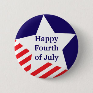 4th of July star stripe red white blue custom 6 Cm Round Badge