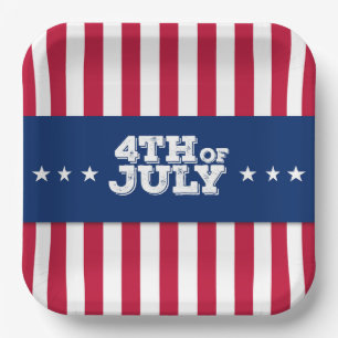 4th of July Stars and Stripes  Paper Plate