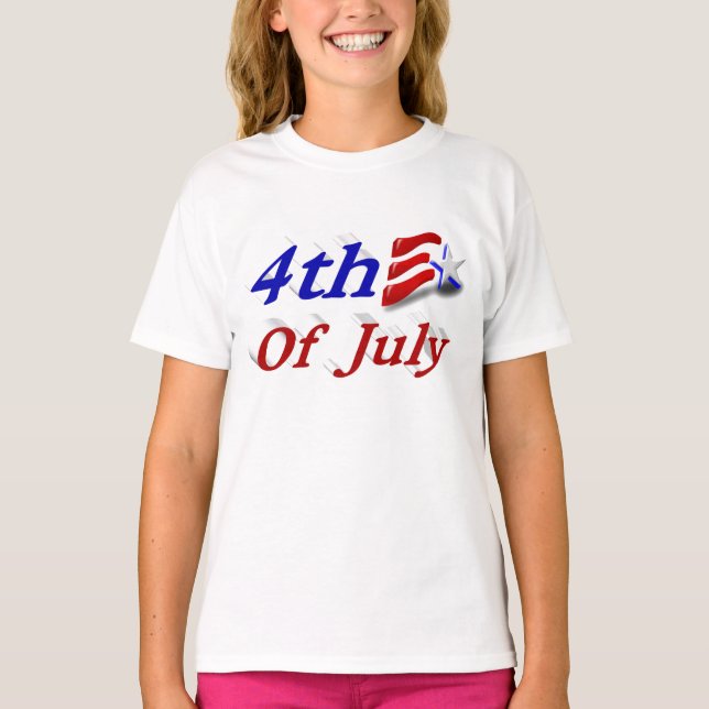 4th of July Stars and Stripes  T-Shirt (Front)