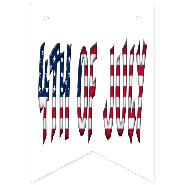 4th of July Stars and Stripes USA Typography Bunting (First Flag)