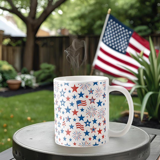 4th of July Stars & Fireworks Mug (Creator Uploaded)