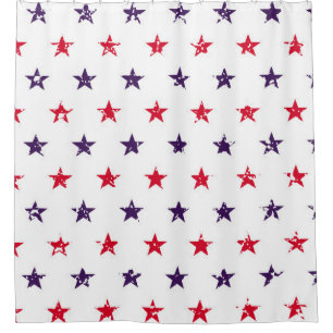 4th of July Stars Grunge Abstract Seamless Pattern Shower Curtain