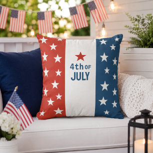 4th of July Stars – Patriotic Red, White & Blue Cushion