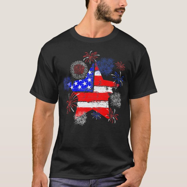 4th of July Stars Stripes US Flag Patriotic T-Shirt (Front)