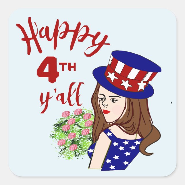 4th Of July Sticker: Square Sticker (Front)