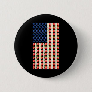 4th Of July Strawberry Jello Usa Flag Cake Men Wom 6 Cm Round Badge
