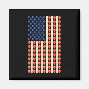 4th Of July Strawberry Jello Usa Flag Cake Men Wom Magnet