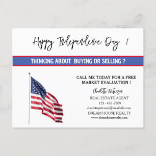 4TH OF JULY SUMMER Real Estate Marketing Farming Holiday Postcard