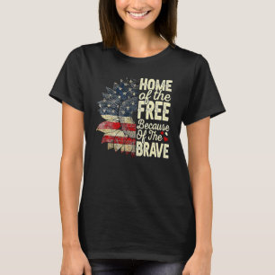 4th Of July Sunflower Home Of The Free Because Of T-Shirt