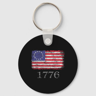 4th Of July T Shirt American Flag Betsy Ross 1776 Key Ring