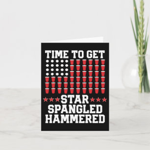 4th Of July T Shirt Gift Beer Pong American Flag D Card