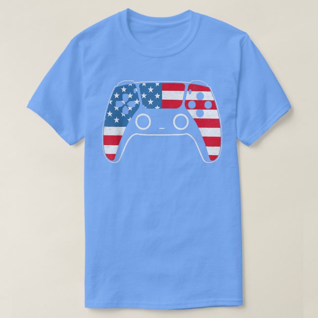 4th Of July T Shirt Video Game Gamer Kids Boys Men (Design Front)