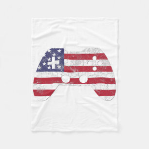 4th Of July T Shirt Video Game Gamer Kids Boys Men Fleece Blanket