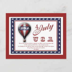 4th of July template - customisable  Postcard