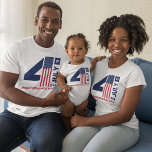 4th of July Text Design Red White and Blue T-Shirt<br><div class="desc">Happy 4th of July modern text design in a red,  white,  and blue patriotic design.</div>