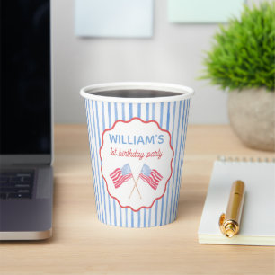 4th of July Themed Boy Birthday Paper Cups