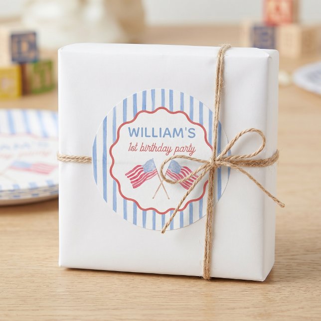 4th of July Themed Boy Birthday Sticker (Creator Uploaded)