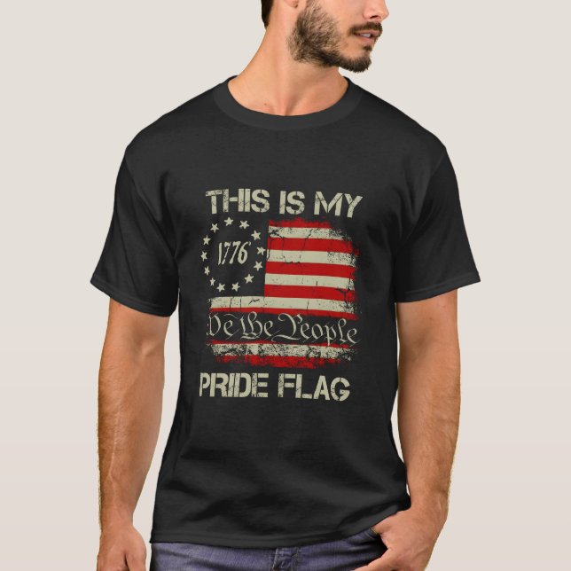 4Th Of July This Is My Pride Flag Usa American Pat T-Shirt (Front)
