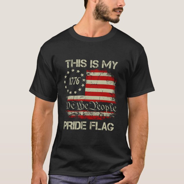 4Th Of July This Is My Pride Flag Usa American Pat T-Shirt (Front)