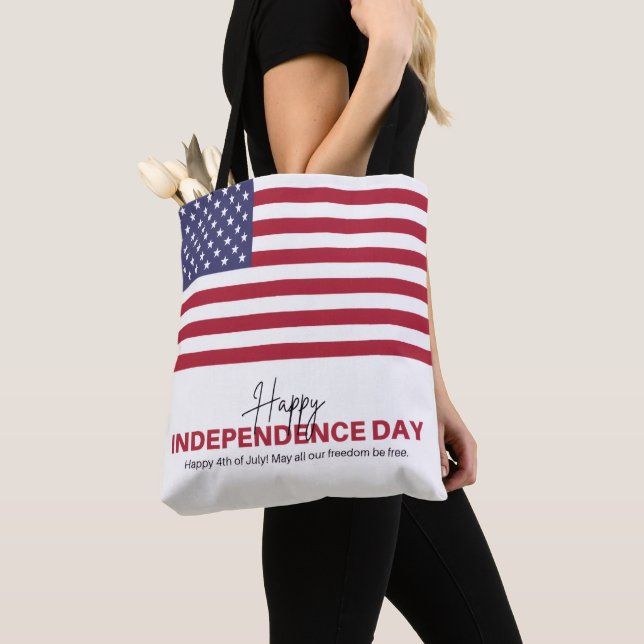 4th of July Tote Bag | USA Flag Tote | (Close Up)