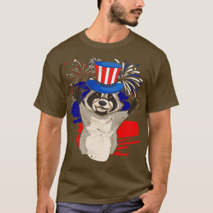4th Of July Trash Panda Animal Lover USA Flag Racc T-Shirt