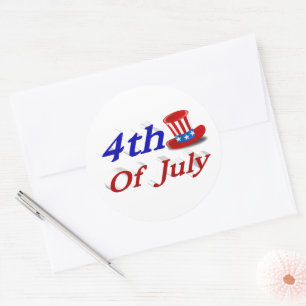 4th of July Uncle Sam Classic Round Sticker