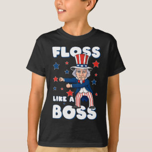 4th Of July Uncle Sam Floss Like A Boss Boys Kids T-Shirt
