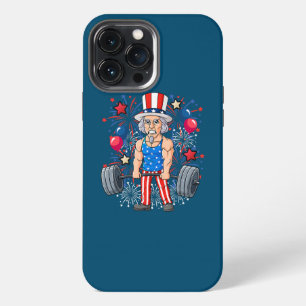 4th Of July Uncle Sam Weightlifting Funny iPhone 13 Pro Max Case