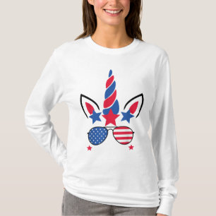 4th Of July Unicorn American Flag Patriotic Gift T-Shirt