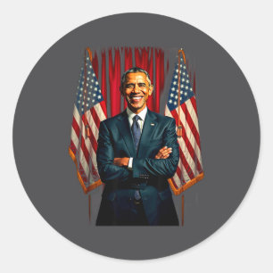 4th Of July Us Flag 44th President Barack Obama T- Classic Round Sticker